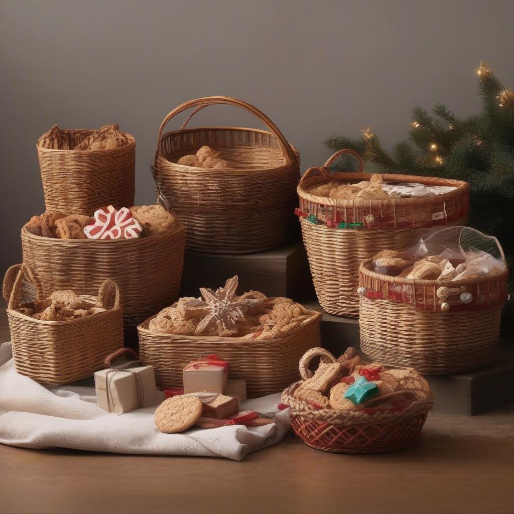 Various Wicker and Rattan Baskets for Cookies