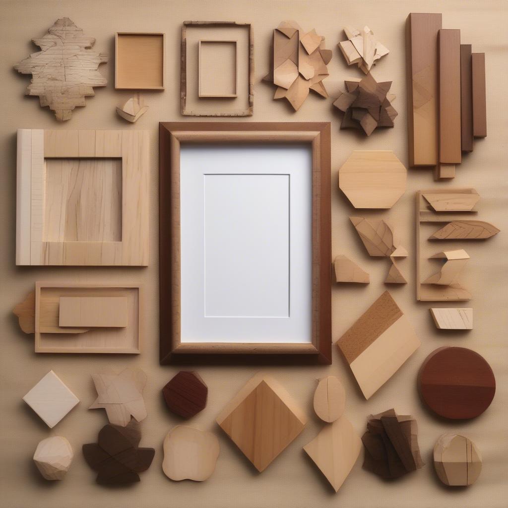 Different wood types used in creating photo frame ornaments