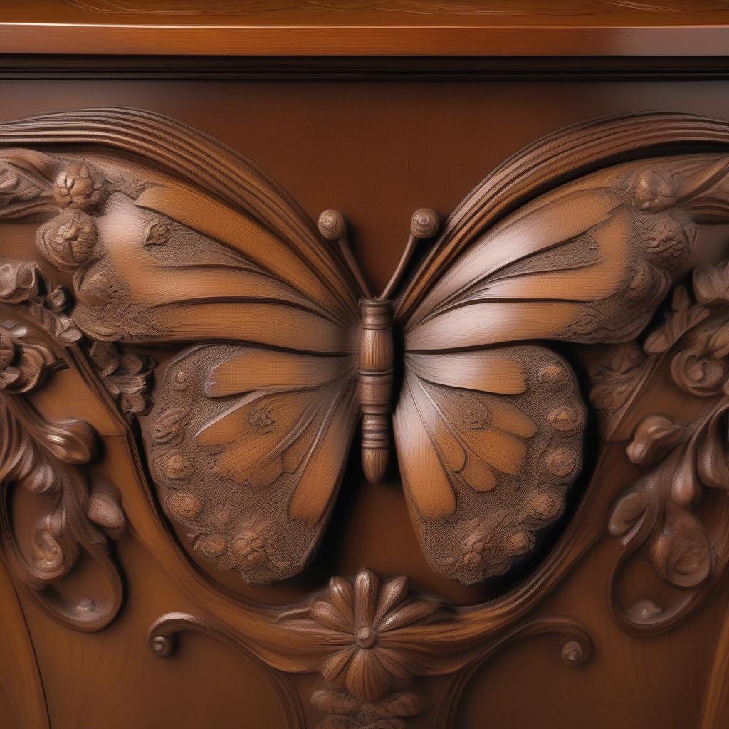 Victorian Butterfly Table with Intricate Carvings