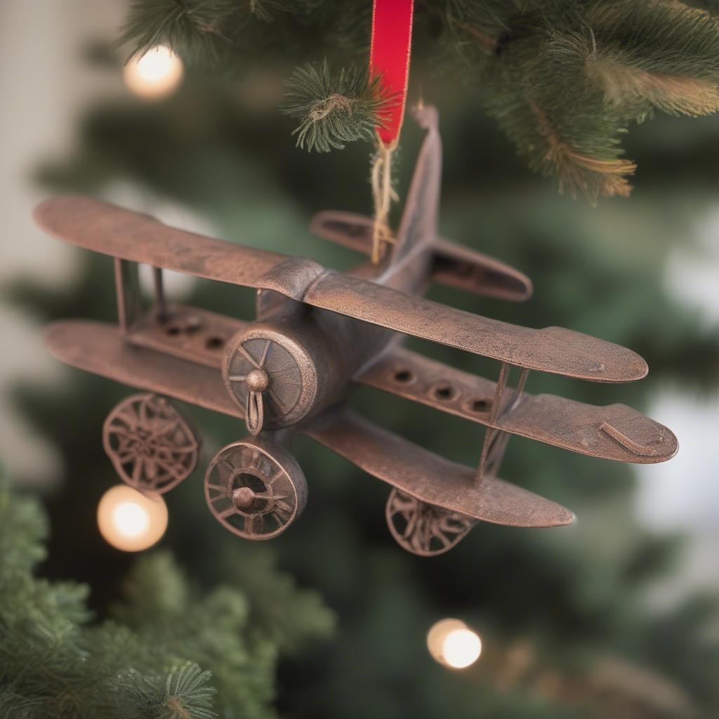 Vintage Airplane Christmas Ornament