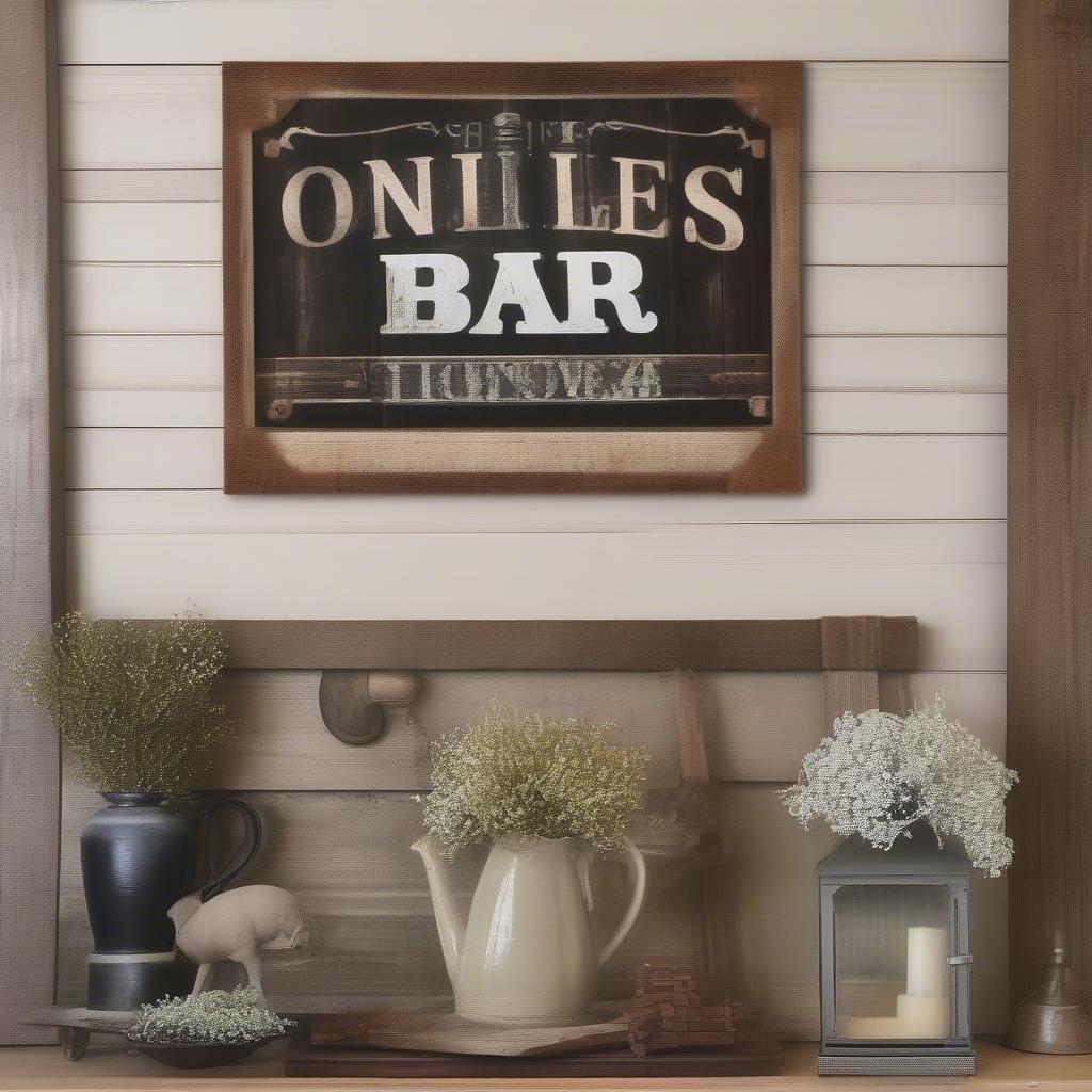 Vintage Barn Sign in Home Decor