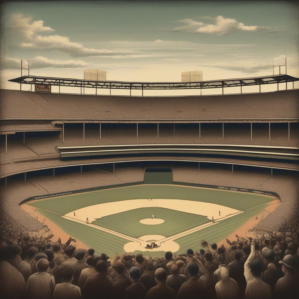 Vintage Baseball Stadium Art Print: A Nostalgic Touch for Your Wall