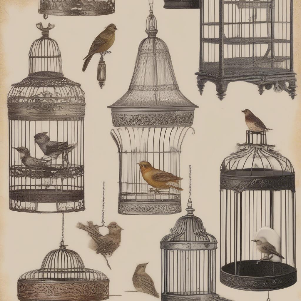 Various Styles of Vintage Decorative Bird Cages