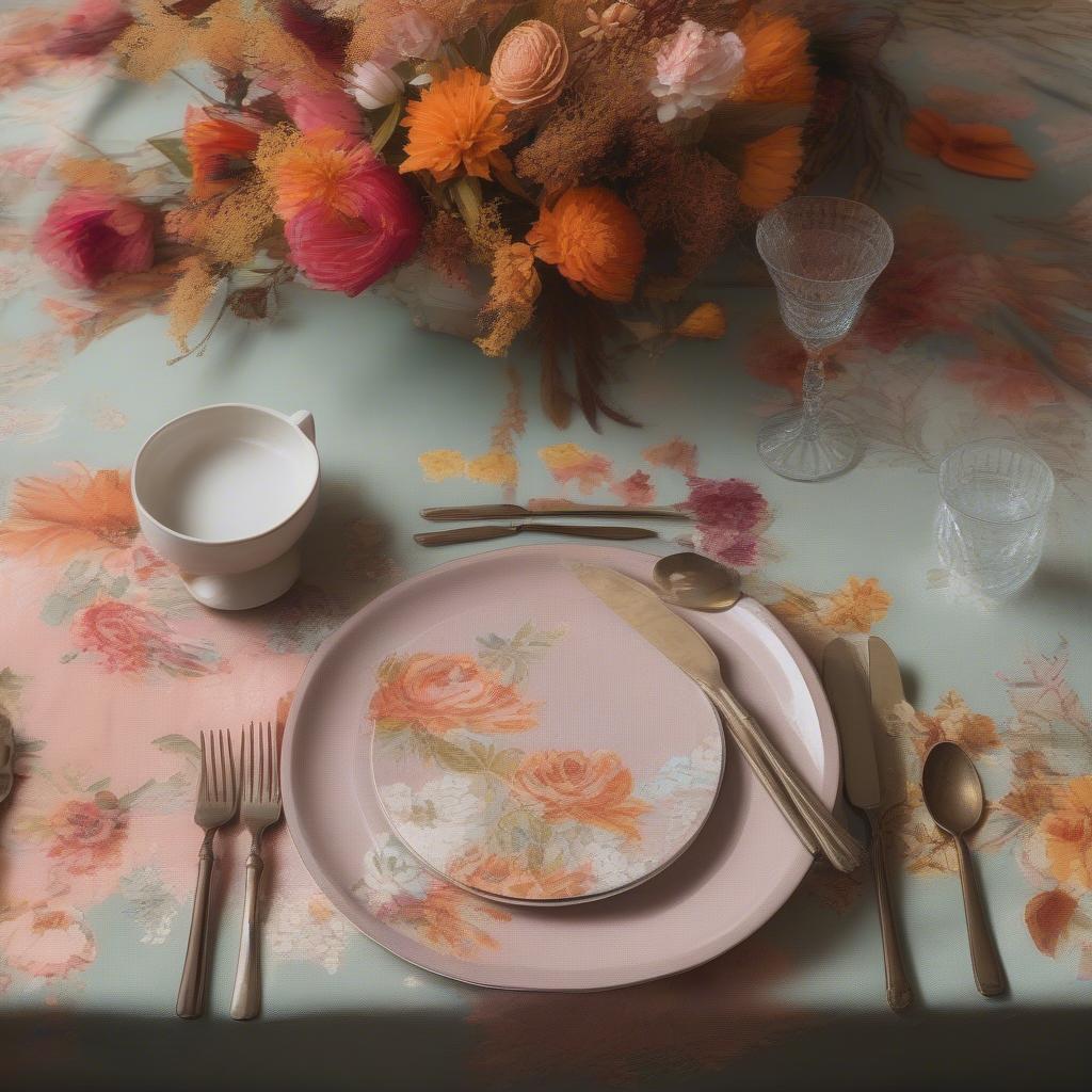 Vintage floral tablecloths for different seasons