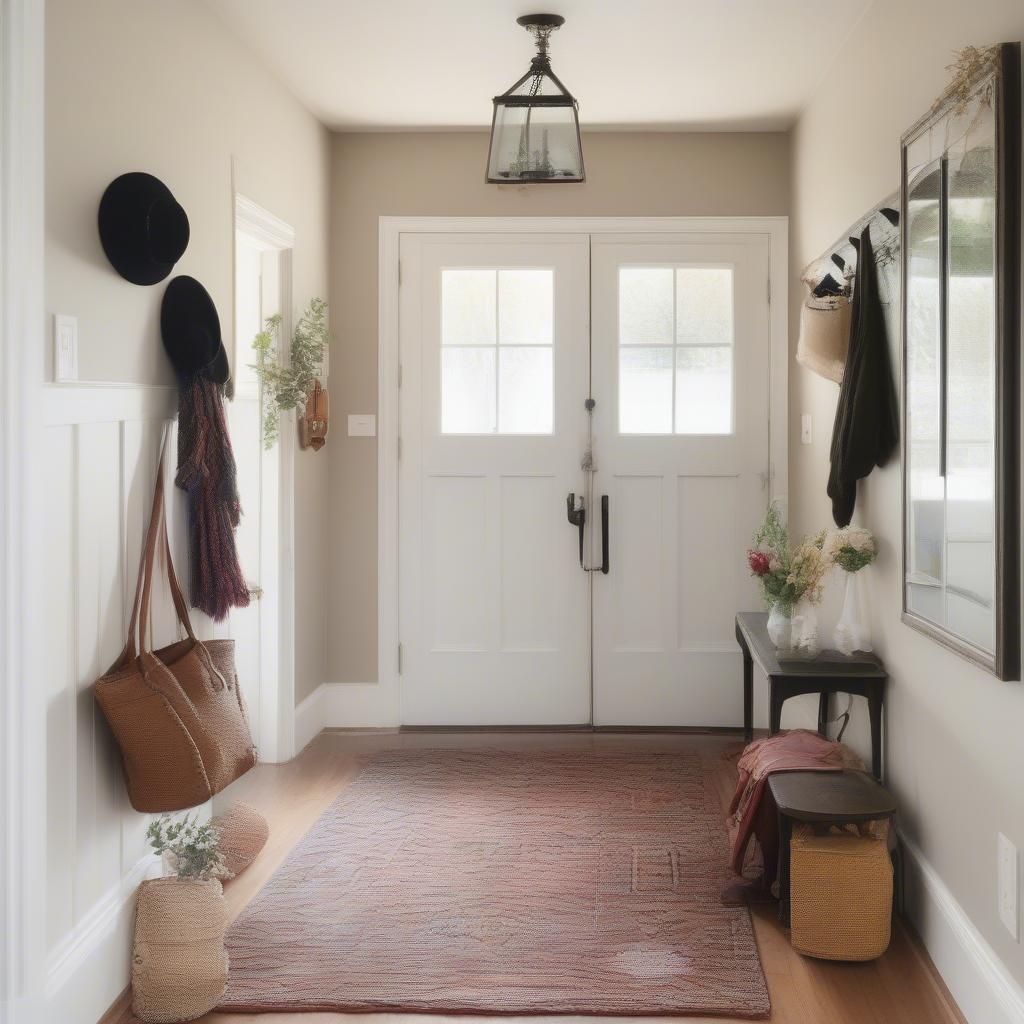 Vintage Wall Coat Hooks in Entryway