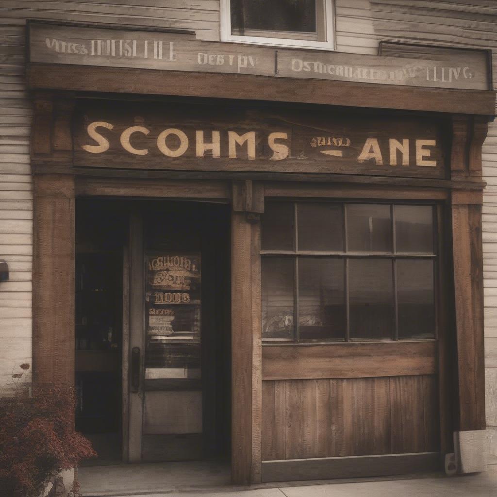 Vintage Wood Sign in a Shop