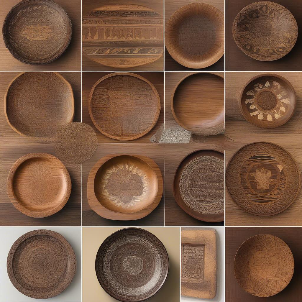 Various Styles of Vintage Wooden Plates