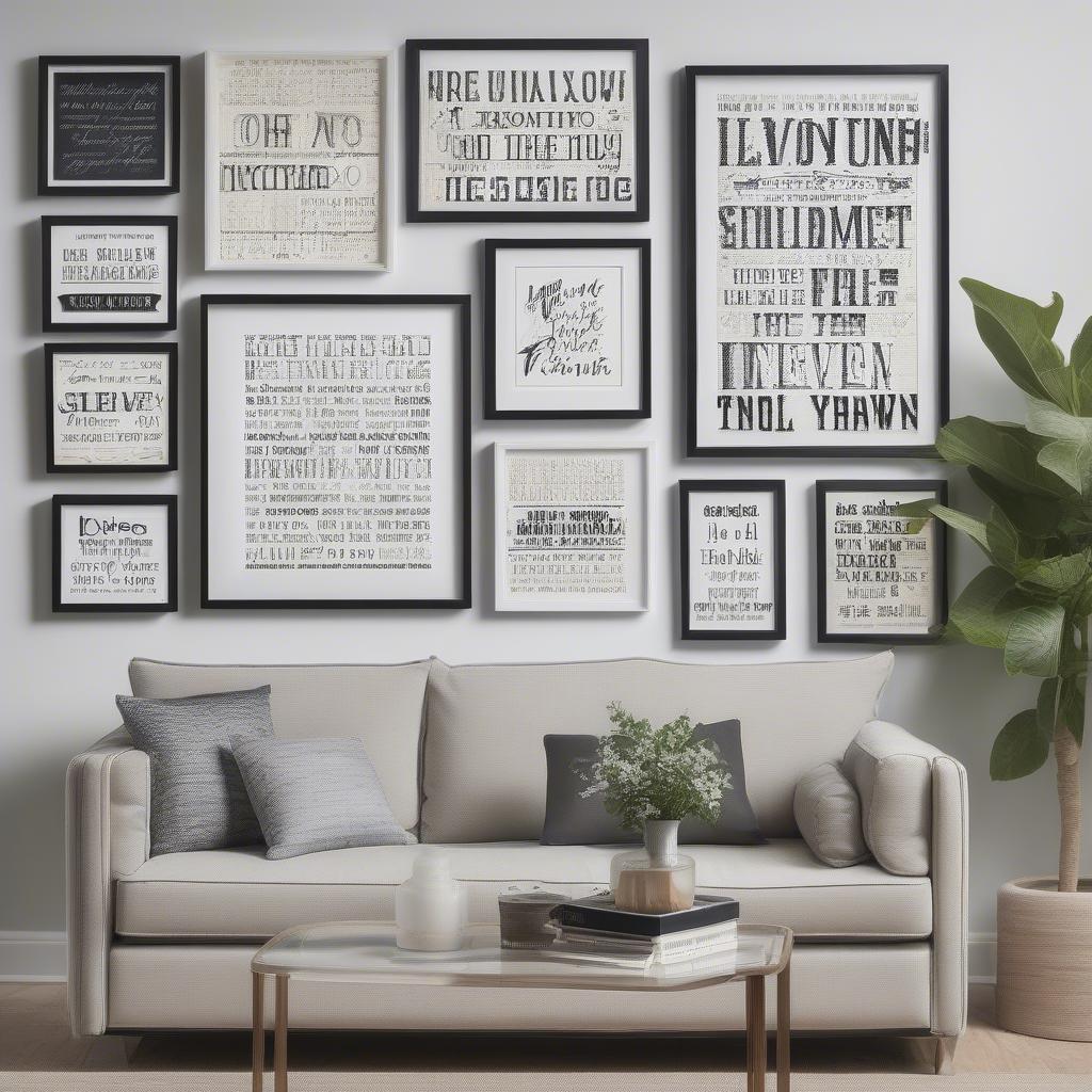 Wall Art Phrases in a Gallery Wall