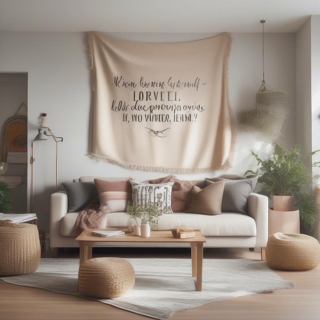 Wall Hanging Quotes in a Living Room Setting