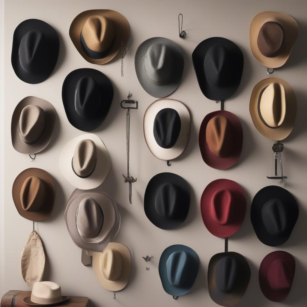 Wall Hooks for Hats in Various Styles and Materials