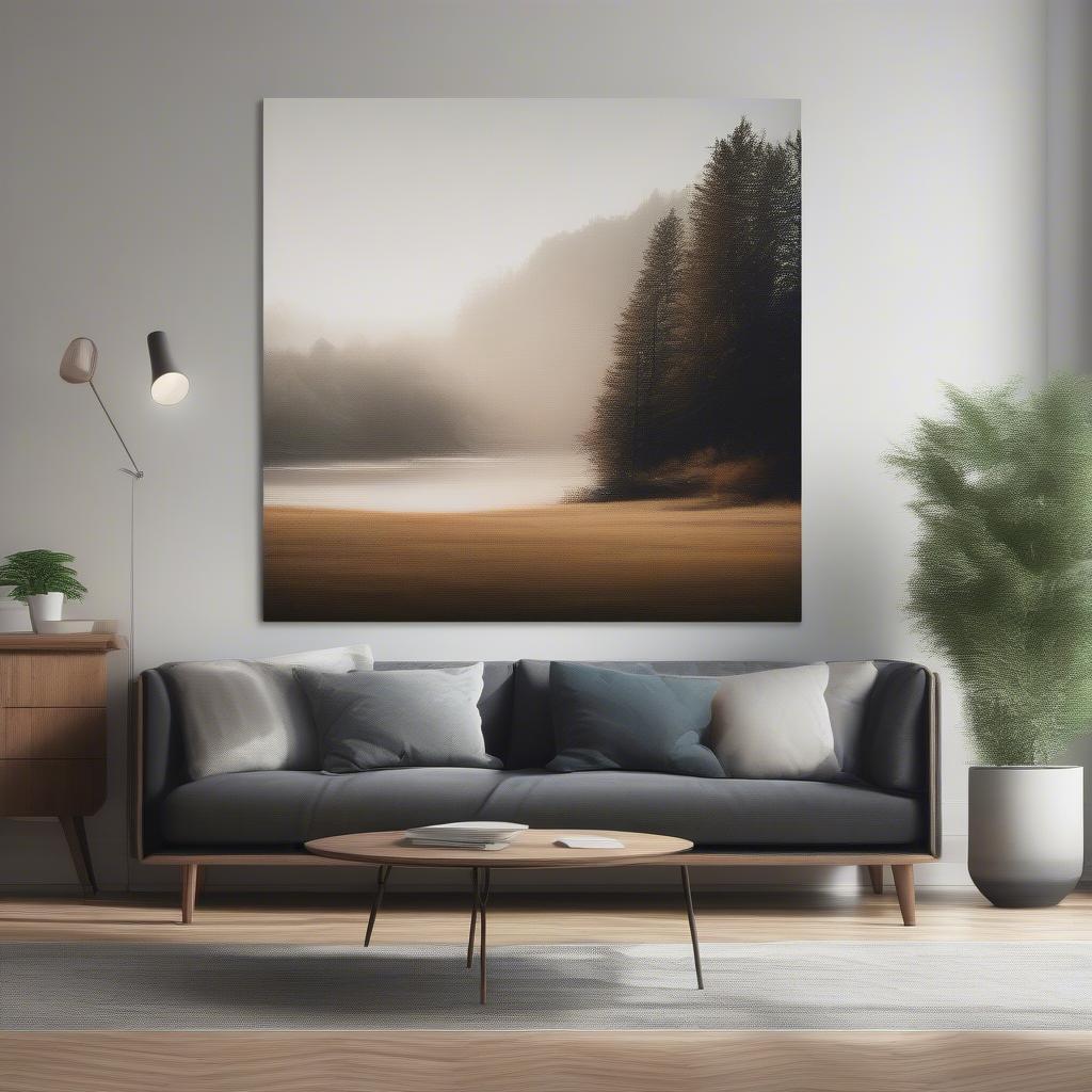 Wall Print Canvas in a Living Room