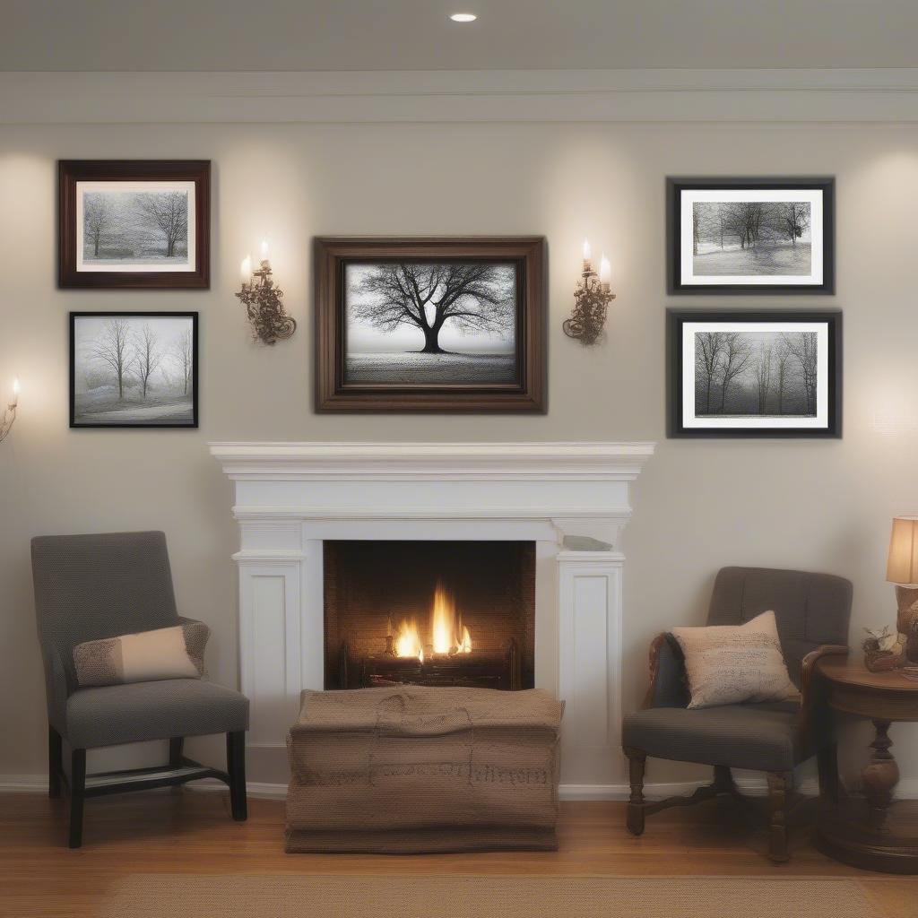 Wall Tree with Picture Frames Display Ideas