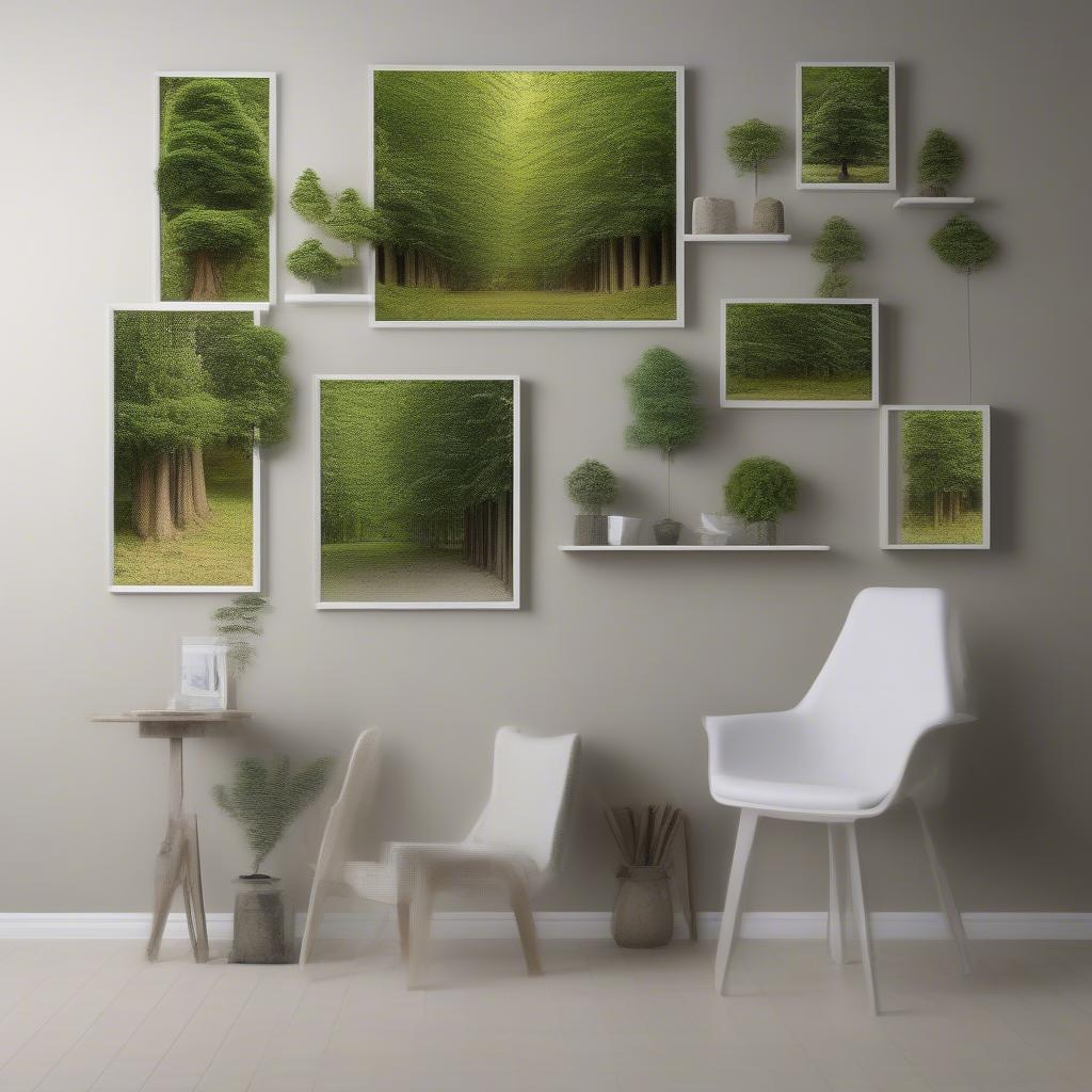 Wall Tree with Picture Frames: Different Sizes