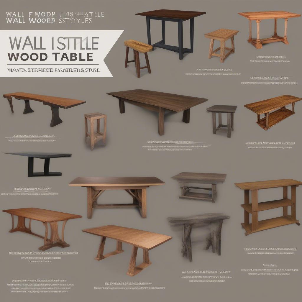 Different Wall Wood Table Styles