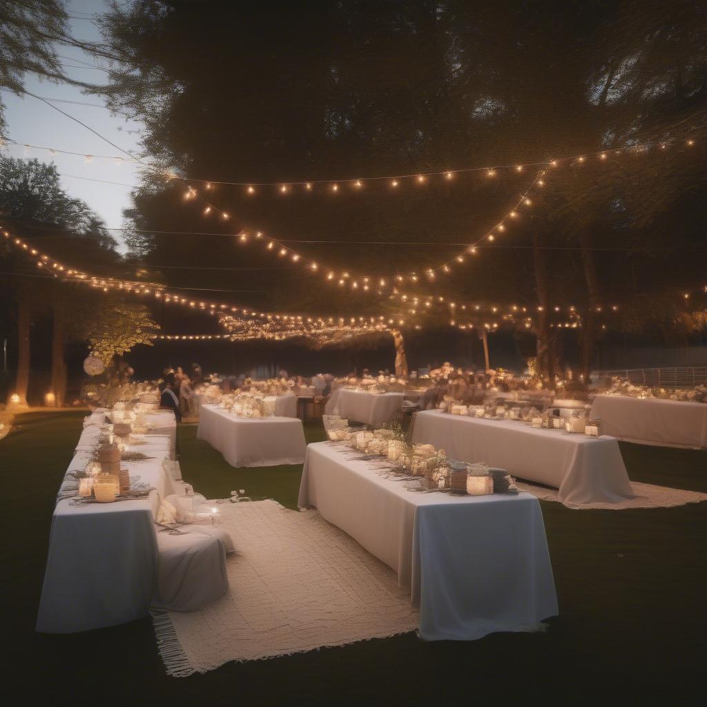 Wedding blankets in bulk add a touch of warmth and comfort to an outdoor reception.