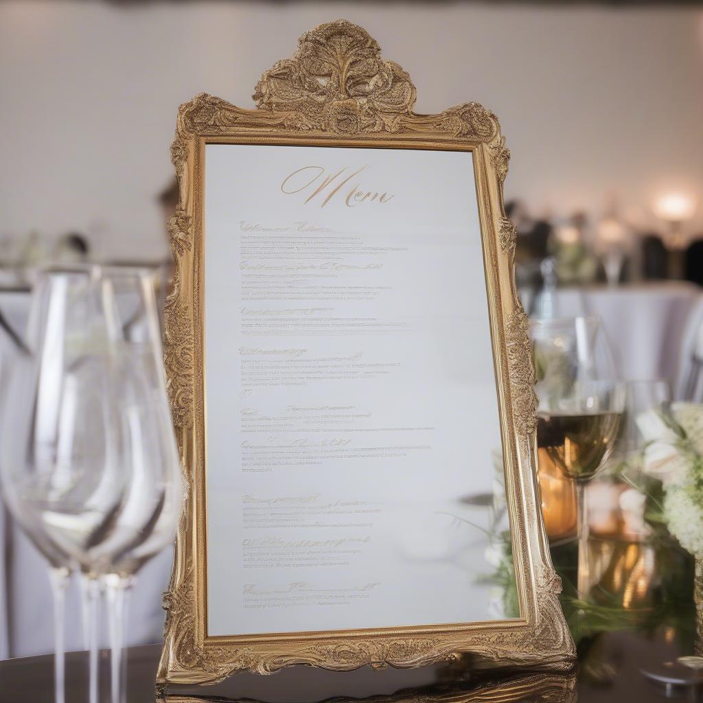 Chic Bar Menu on a Round Mirror