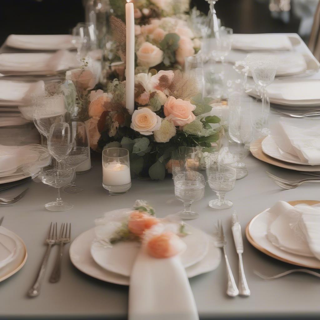 Wedding Table Setting with Chargers