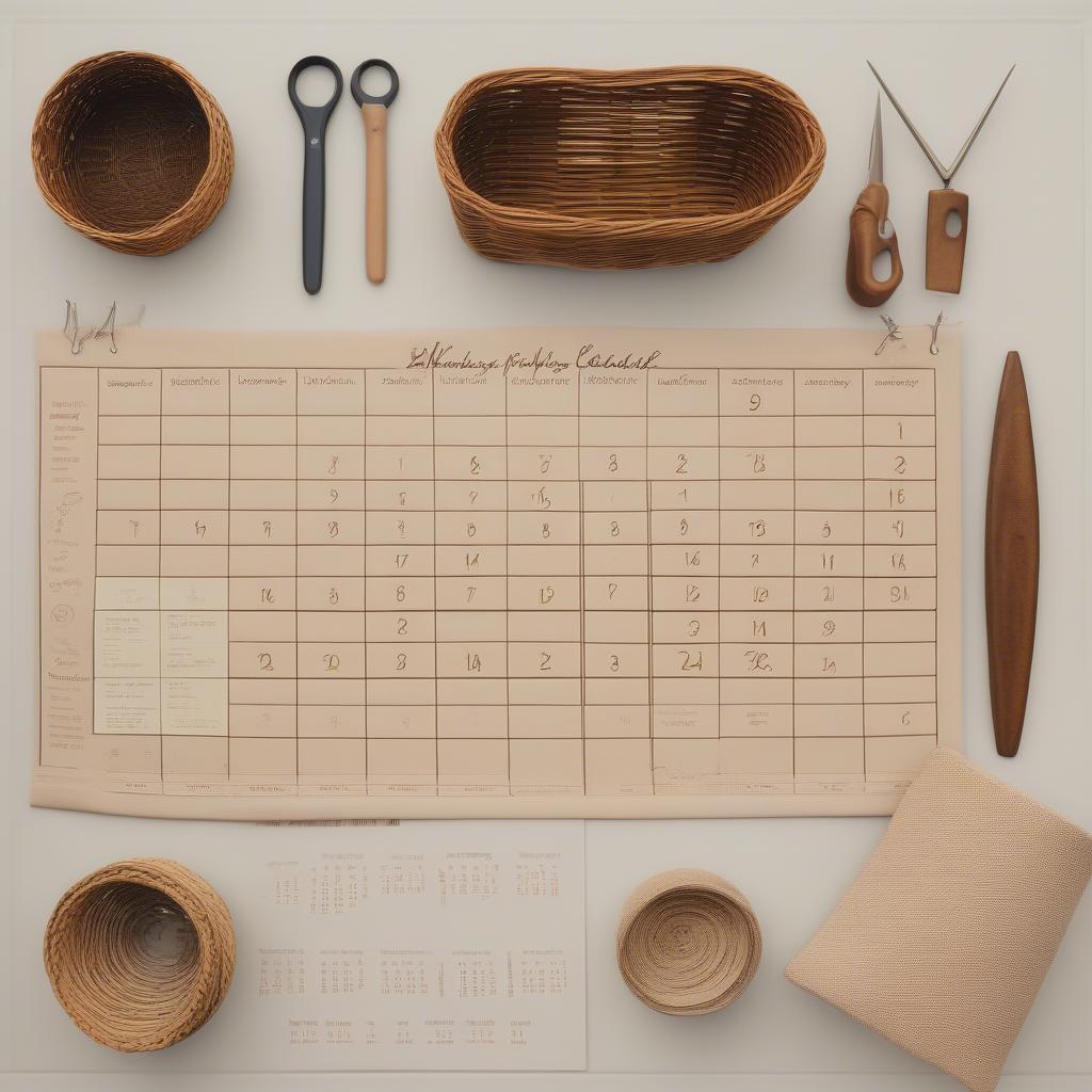 Planning your wicker basket weaving projects with a weekly calendar