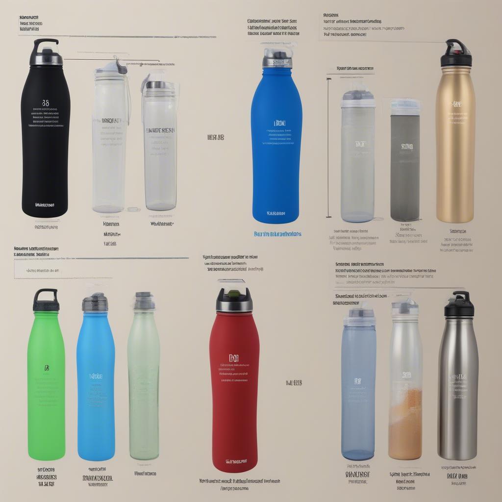 Different Materials for 32 oz Wellness Water Bottles