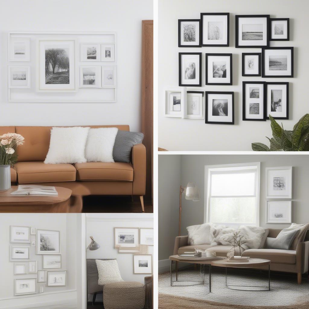 White 5x7 Photo Frames in Various Settings