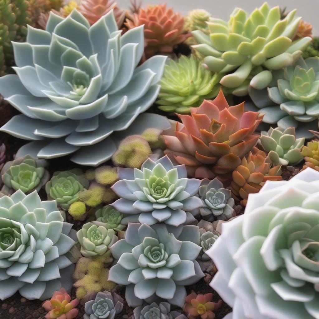 White fluted planter with succulents