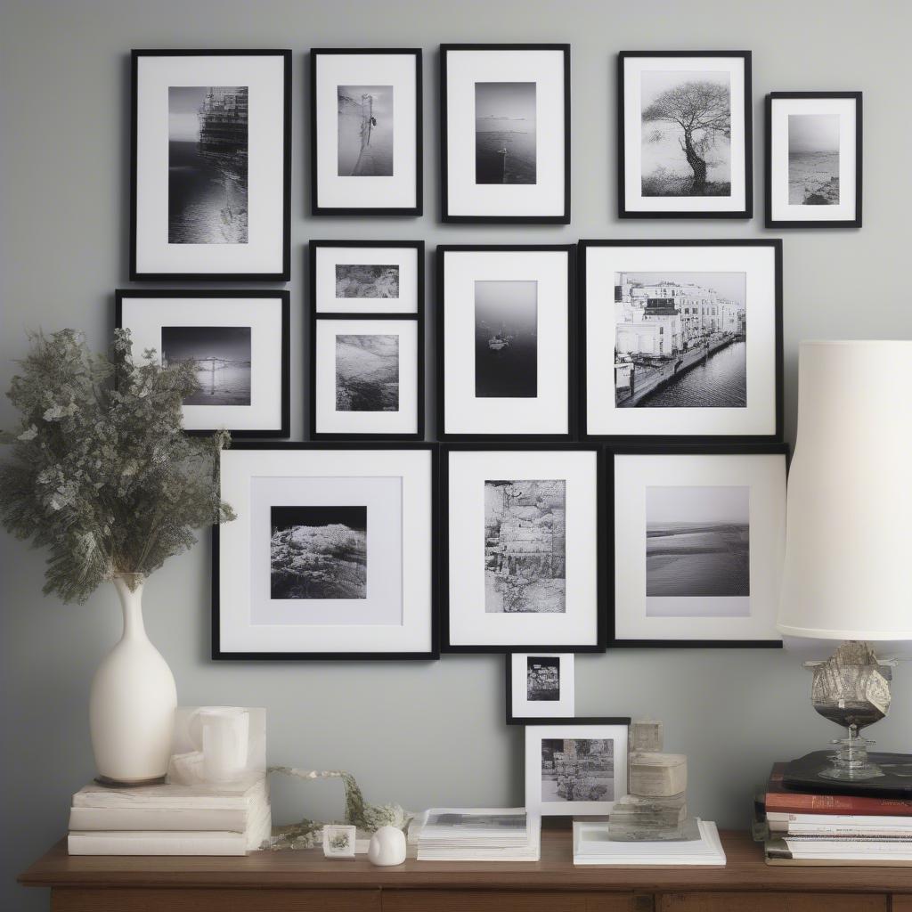 Gallery Wall with White Frames