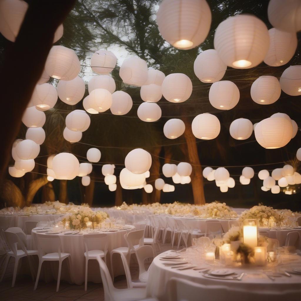 White Lanterns in Bulk for Wedding Decorations