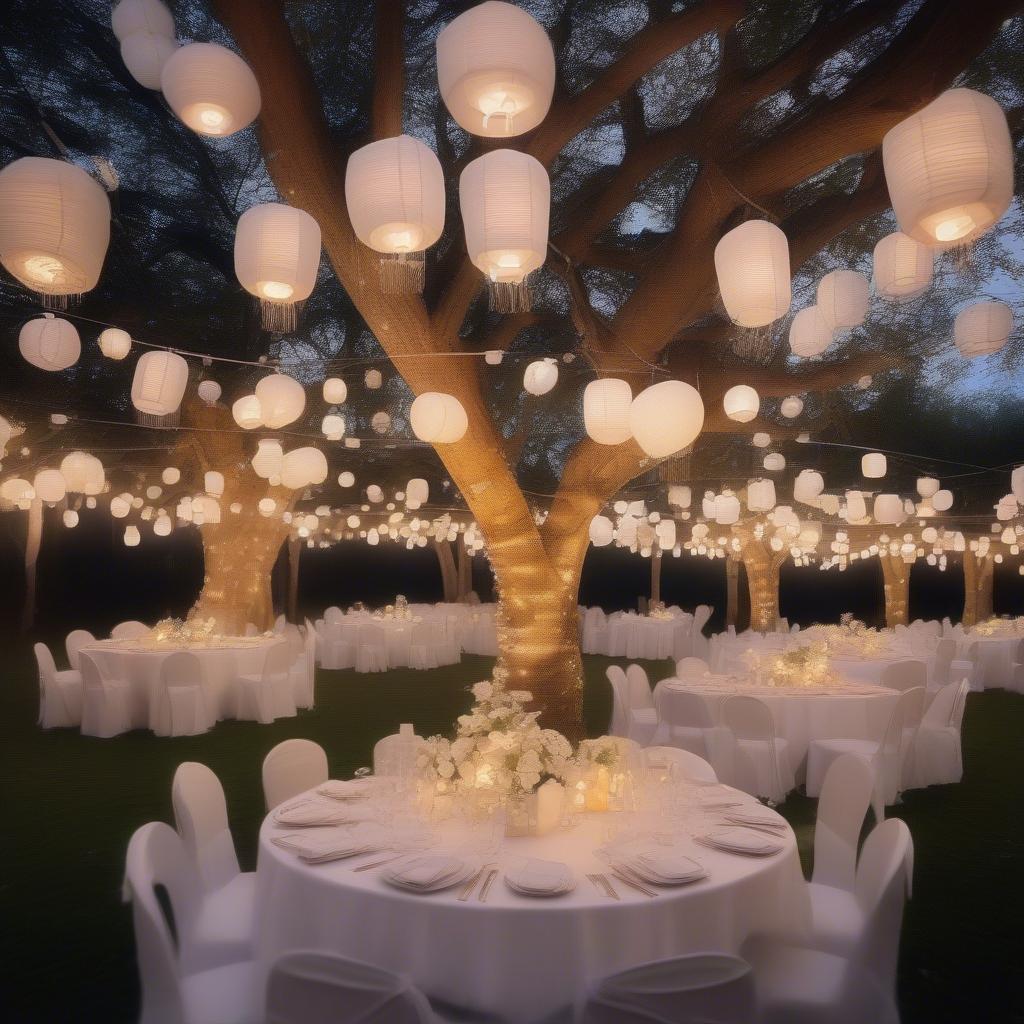 White Lanterns in Bulk for Wedding Decor