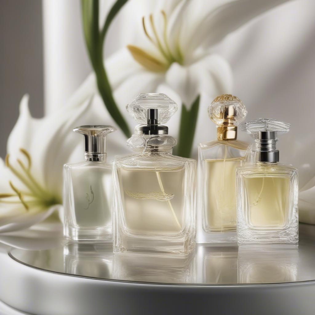 White Lily Fragrance in Perfume Bottles