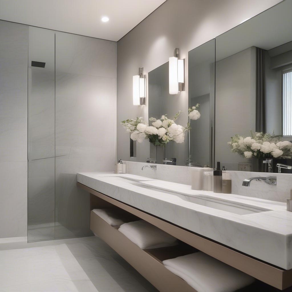 White Marble Bathroom Vanity