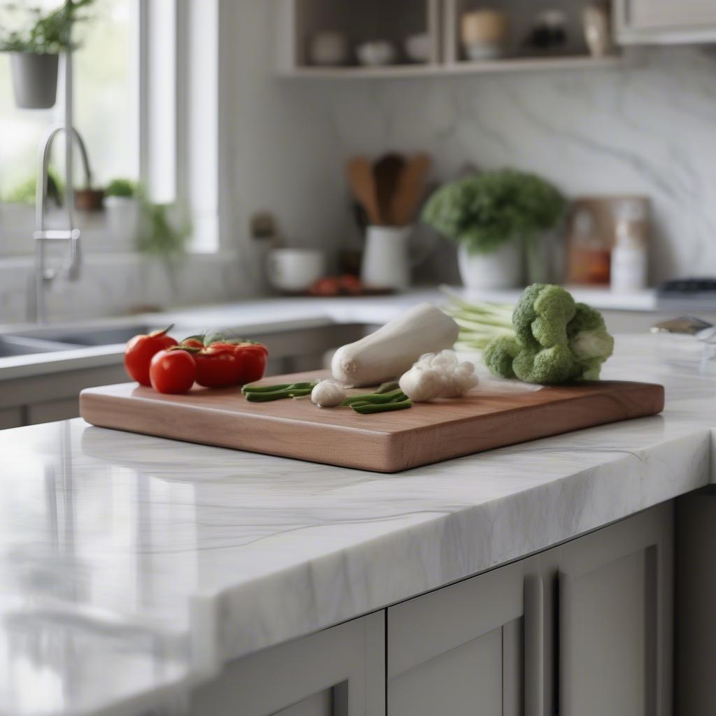 White Marble Top Kitchen Island