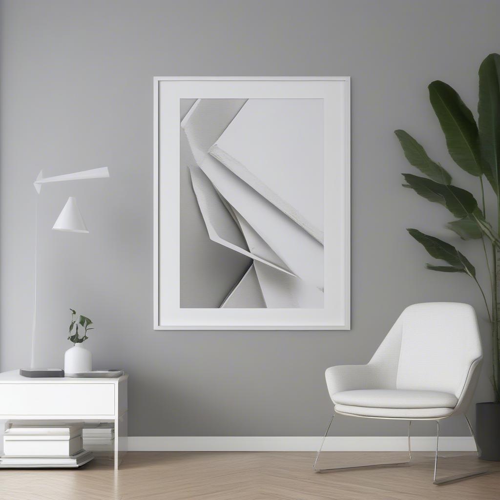 Sleek White Metal 11x14 Matted Frame in an Office Setting