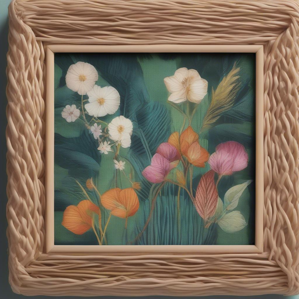 Wicker 24x36 Wall Frame Showcasing Natural Texture