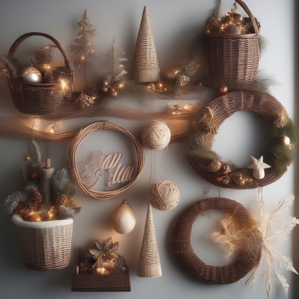 Wicker and Rattan Christmas Decor