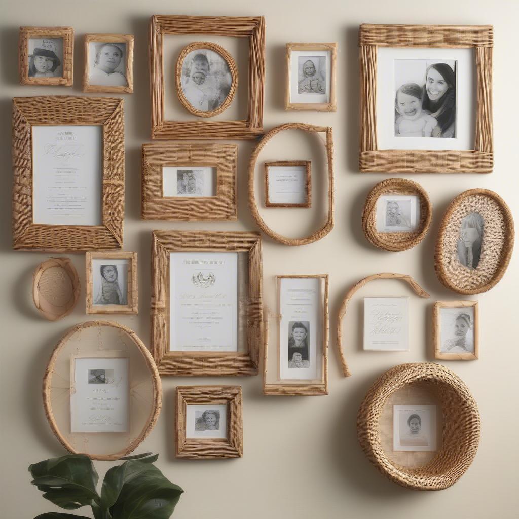 Wicker and Rattan Family Frames Display