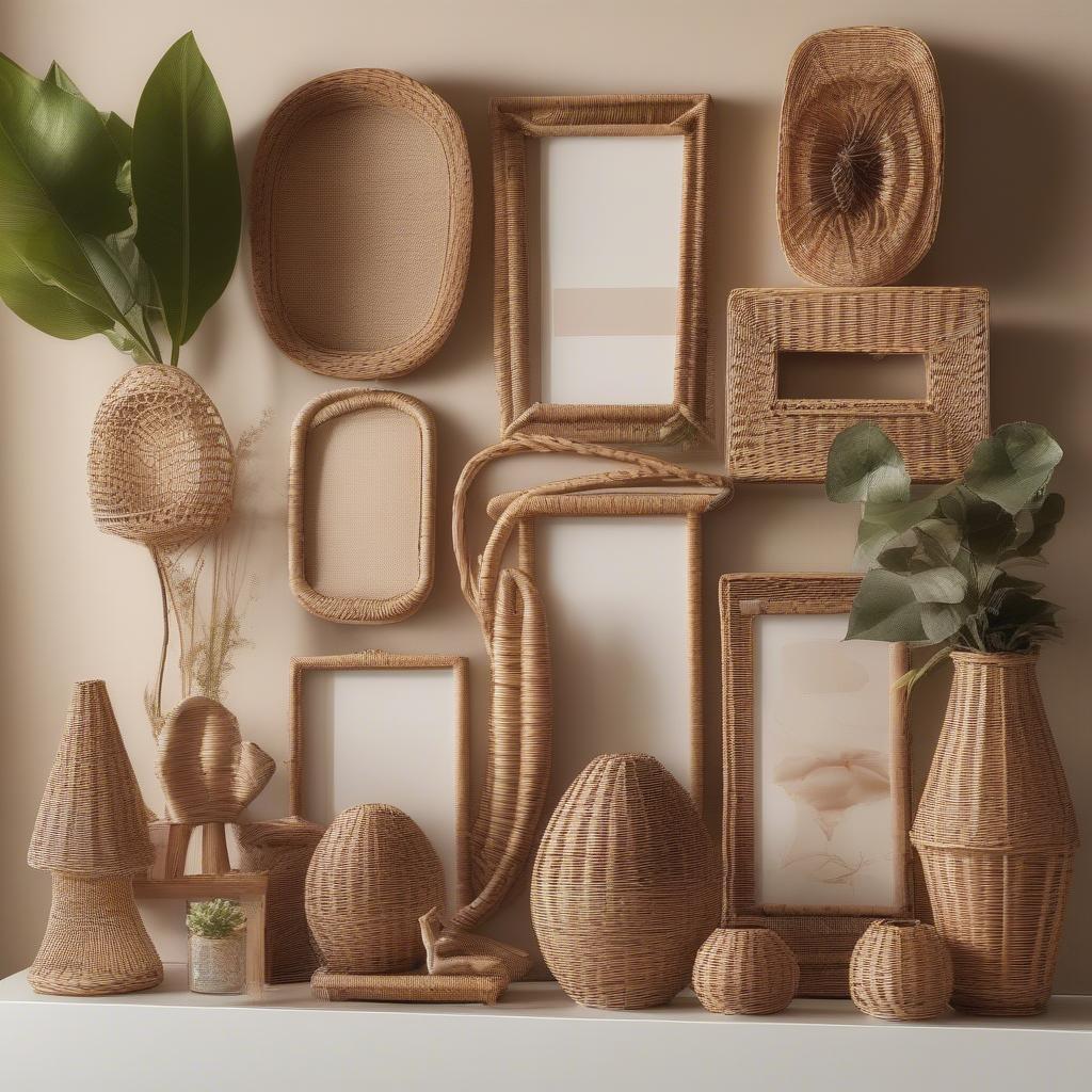 Wicker and Rattan Photo Frame Collection