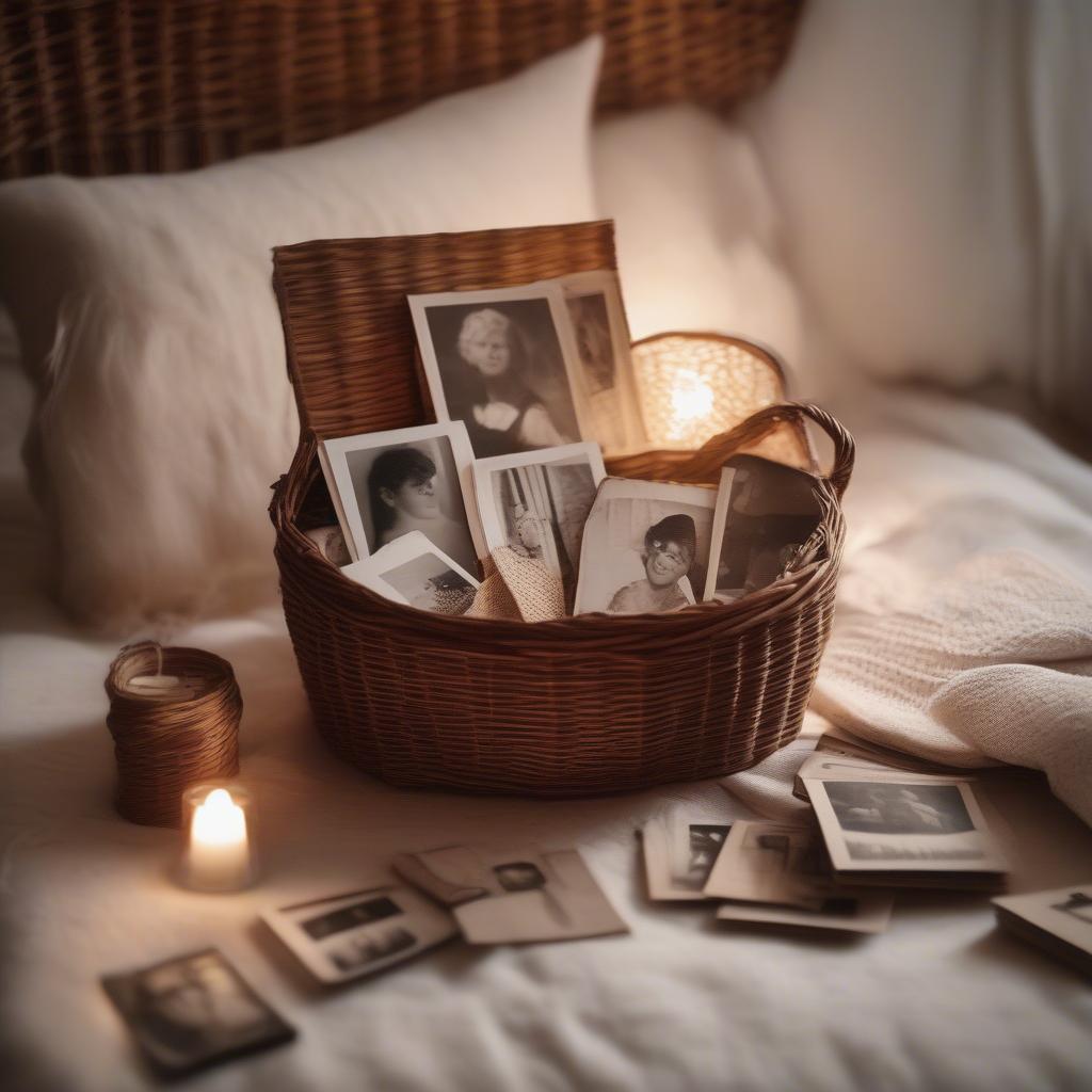 Wicker Basket Holding Cherished Keepsakes