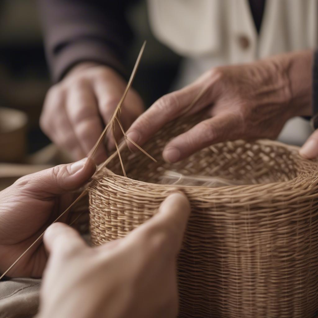 The traditional wicker basket making process in France