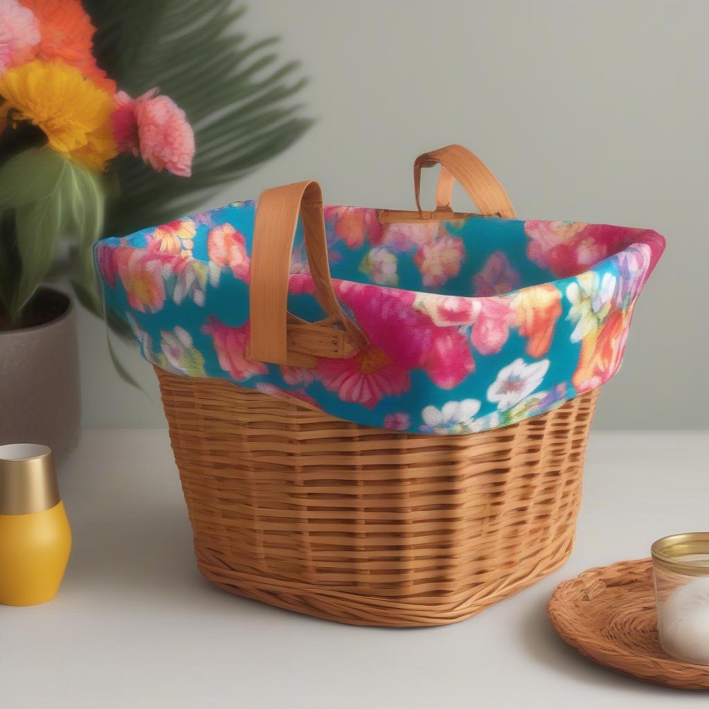 Wicker Basket with Custom Fotoprint Liner