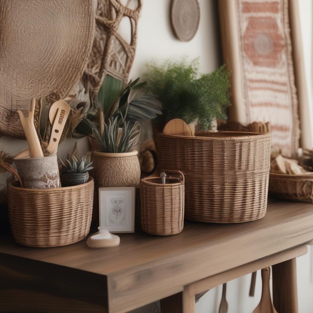 Wicker Baskets for Home Goods VW Bar