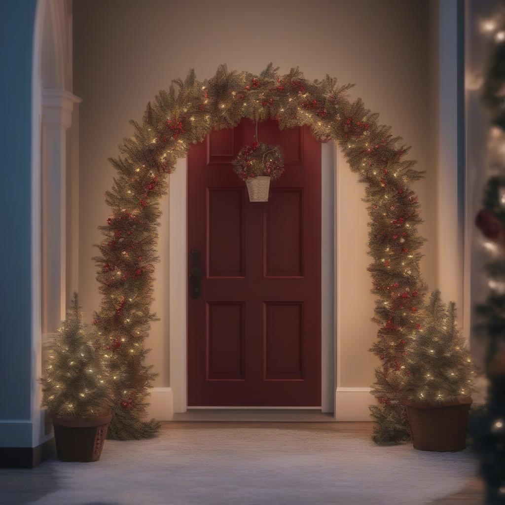 Wicker Christmas Arch Entryway Decor