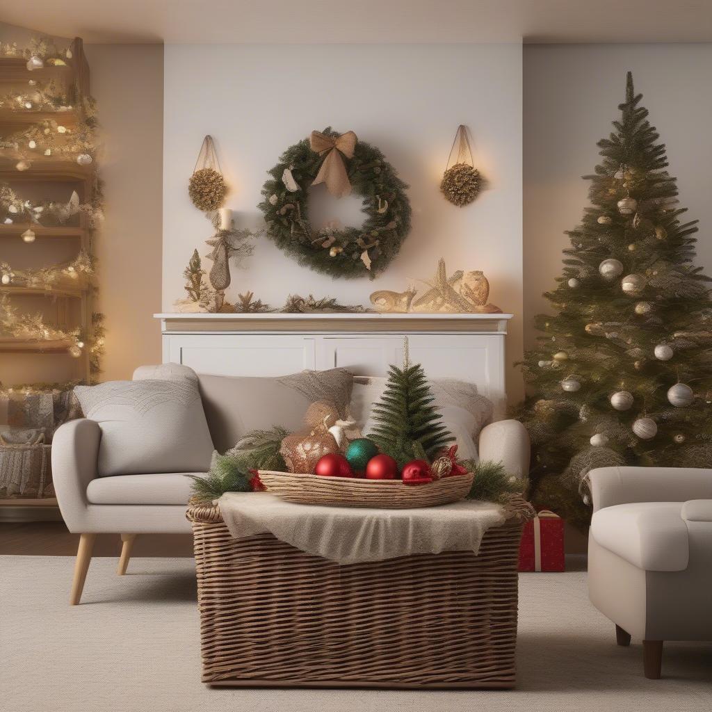 Wicker Christmas Decor