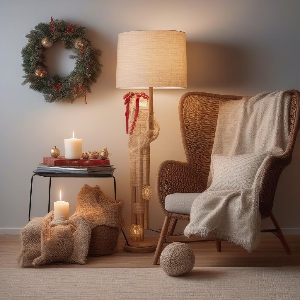 Wicker Christmas Lighting Ideas