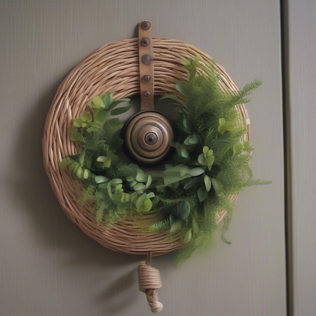 Wicker Door Bell with Greenery