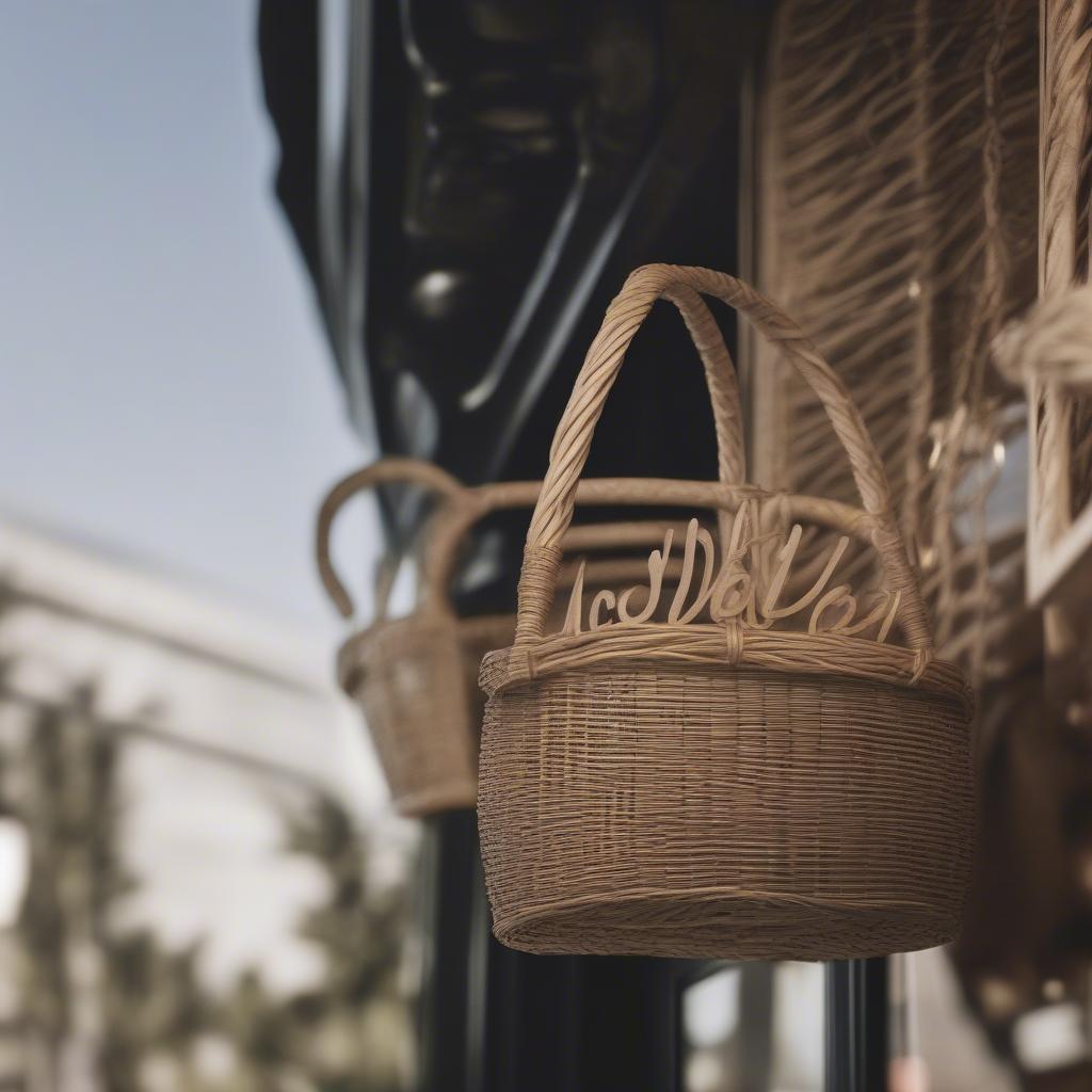 Incorporating wicker elements into restaurant signage