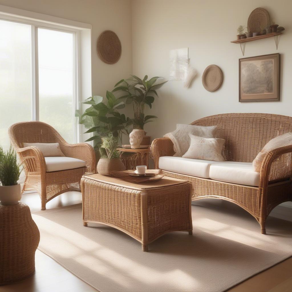 Wicker furniture creates a warm and inviting atmosphere in a forever home.