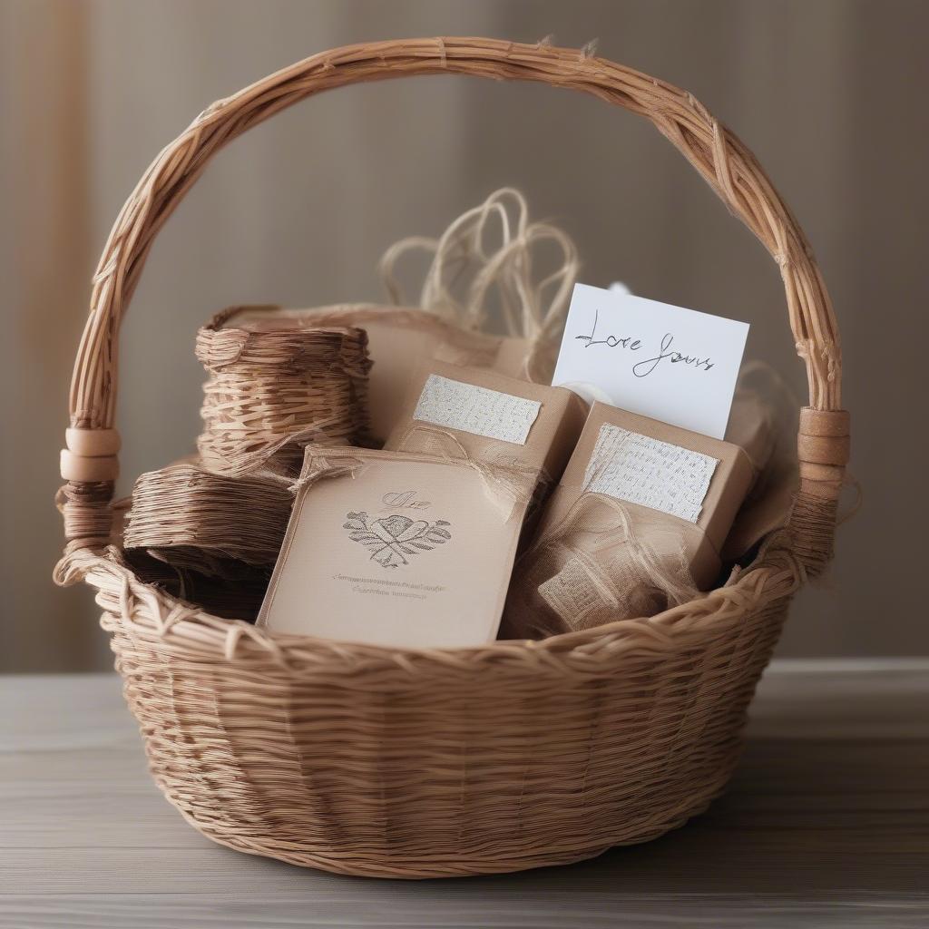 Wicker Gift Basket Representing Love is Yours