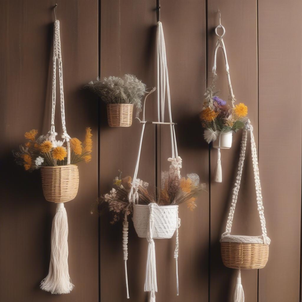 Wicker hanger decor ideas showcasing different styles and uses for various spaces.