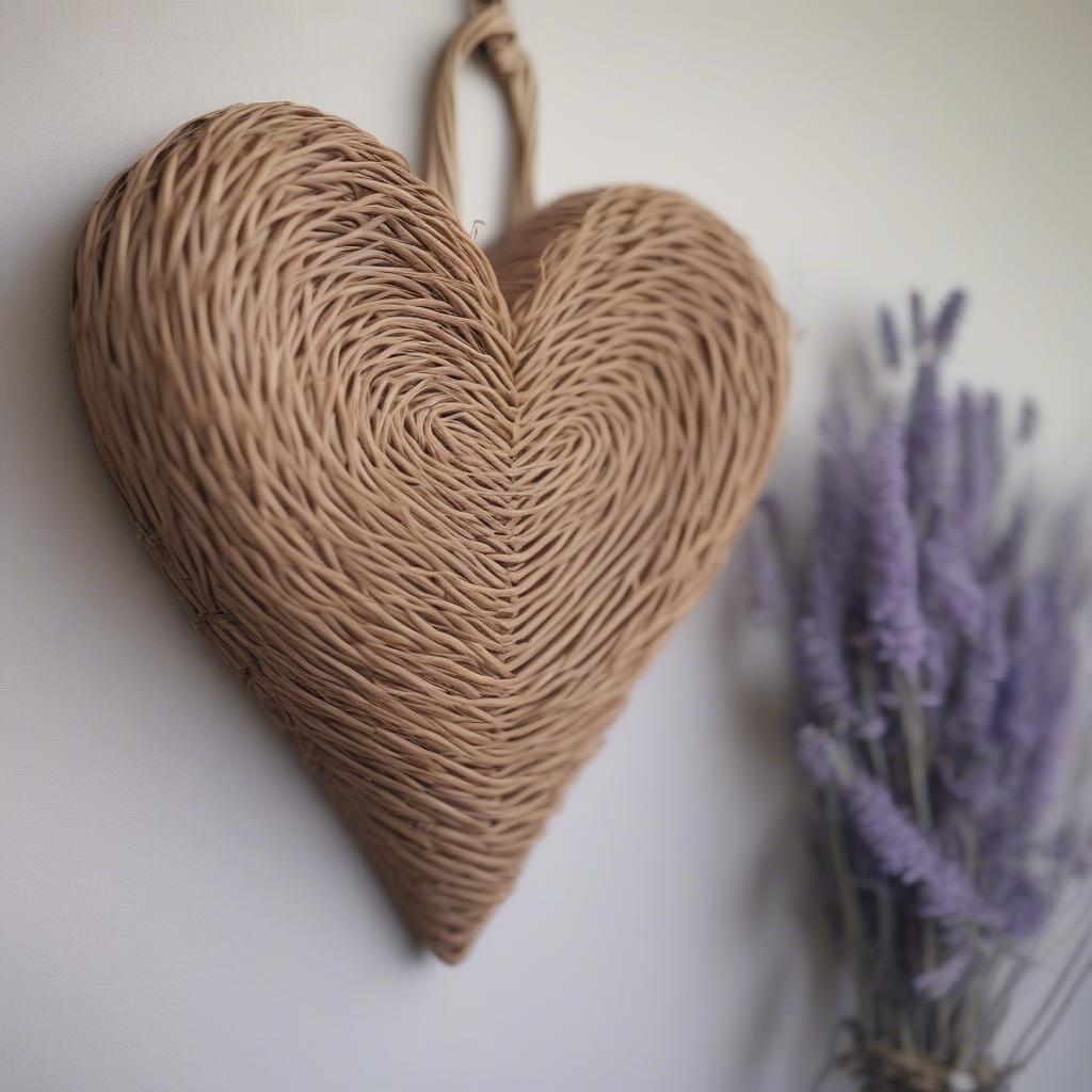 Wicker Heart Wall Decor: Rustic Charm