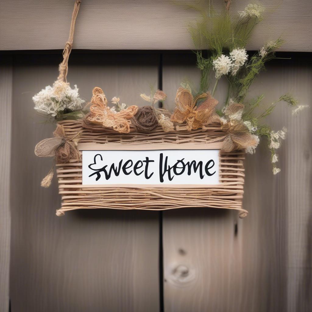 Wicker "Home Sweet Home" Sign